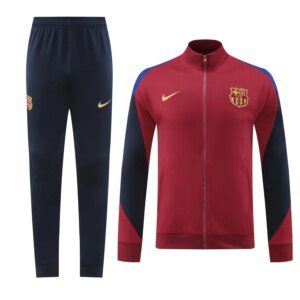 24-25 Barcelona Red and Dark Blue Jacket Tracksuit