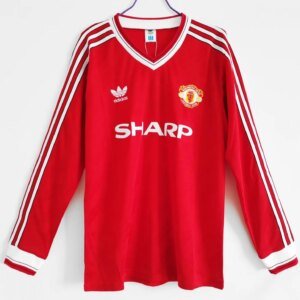 1986-88 Manchester United Home Long Sleeve Retro Jersey