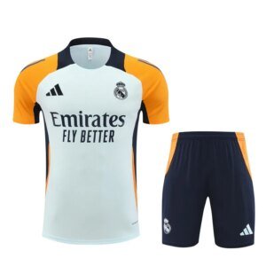 24-25 Real Madrid Light Blue Short Sleeve Training Suit