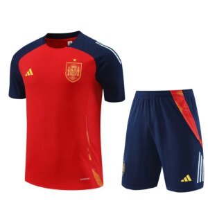 2024 Spain Red Short Sleeve Training Suit