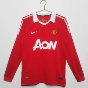 10-11 Manchester United Home Long Sleeve Retro Jersey