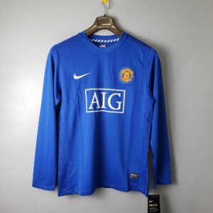 08-09 Manchester United Blue Long Sleeve Retro Jersey